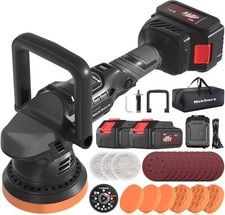 Cordless Buffer Polisher 5 Inch Random Orbital Car Polisher 6 Variable Spee...