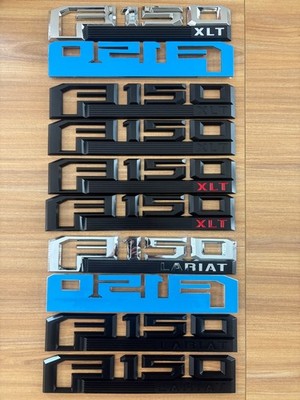2PCs XLT LARIAT 3D Emblem for 2015-2020 F-150 Side Fender Letter Raised Badge
