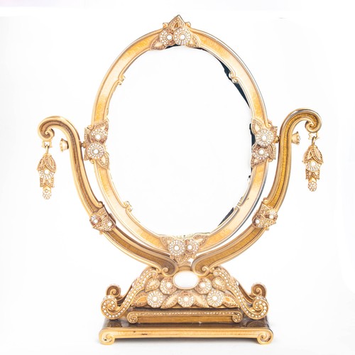 Jay Strongwater Arabesque Vanity Makeup Mirror Enamel Swarovski Limited Edition