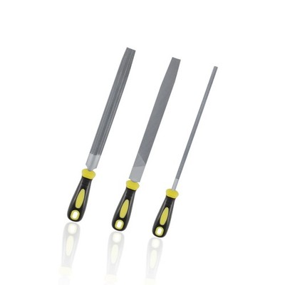 6-inch Metal File Set 3-Piece Double Cut Steel File Includes Round/Half ...