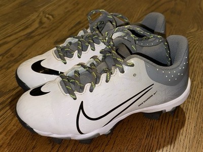 Nike Women HyperDiamond 4 Molded Softball Cleats Size 2.5Y White Gray CZ5918-008