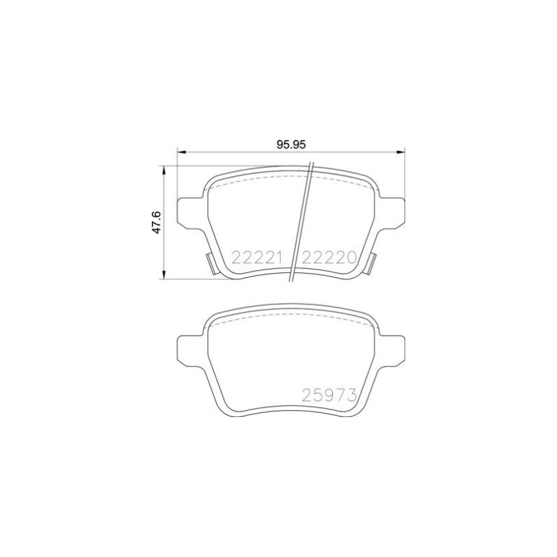 BREMBO P 59 086 Brake Pads Set Rear for Corsa Adam Corsavan