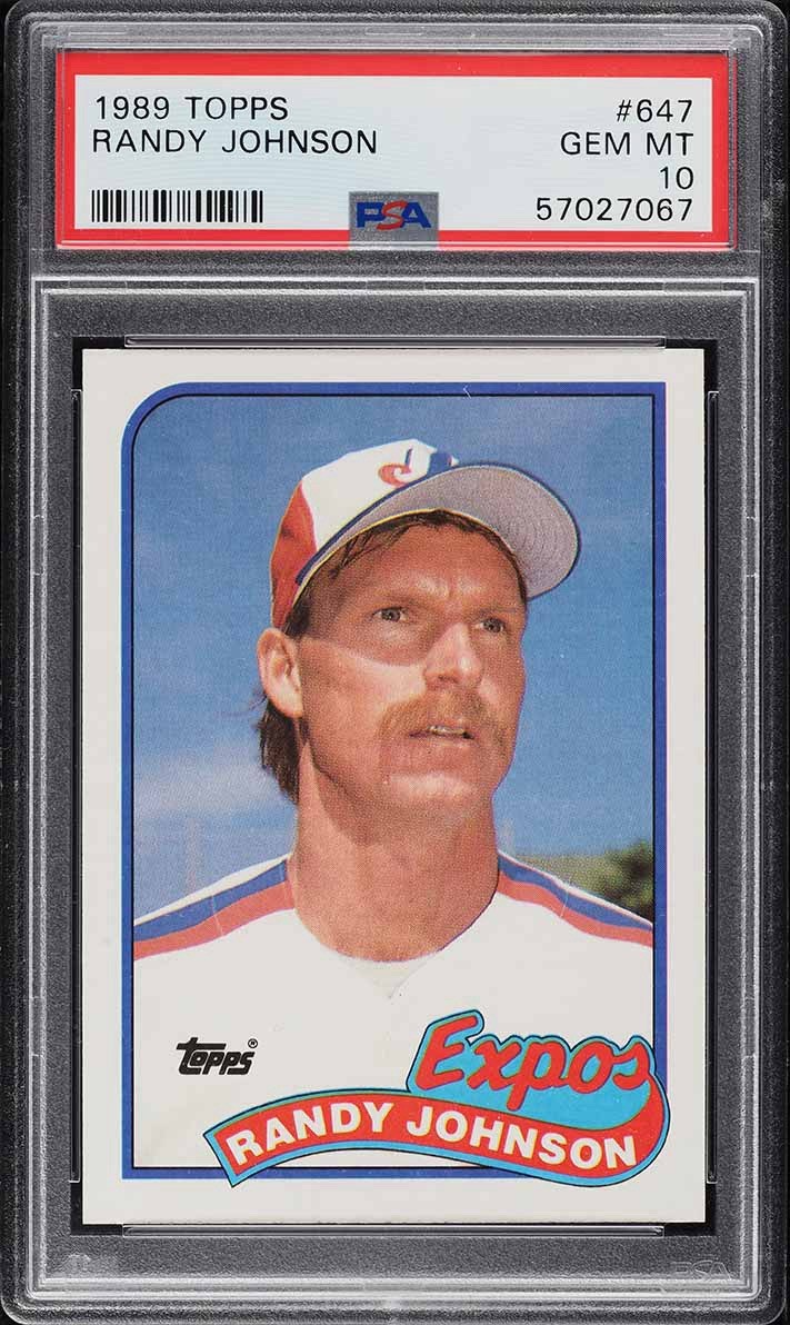 その他 RANDY JOHNSON ROOKIE 1989 Topps Randy Johnson #647 ROOKIE CARD-ERROR LOT EXPOS IN