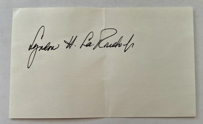 Politician Lyndon LaRouche Autographed Index Card 