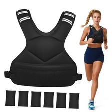 Adjustable Weighted Vest for Women Men, 4-10lb/12-18lb/ Vest with 4-10LB Black