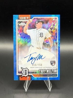 2026 Topps Chrome Troy Melton RC Blue Logofractor 56/150 Detroit Tigers #RA-TME