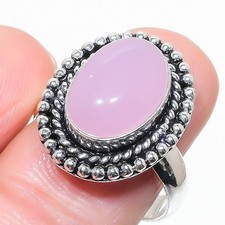 Pink Rose Quartz Gemstone Handmade 925 Sterling Silver All Size Ring For Gift