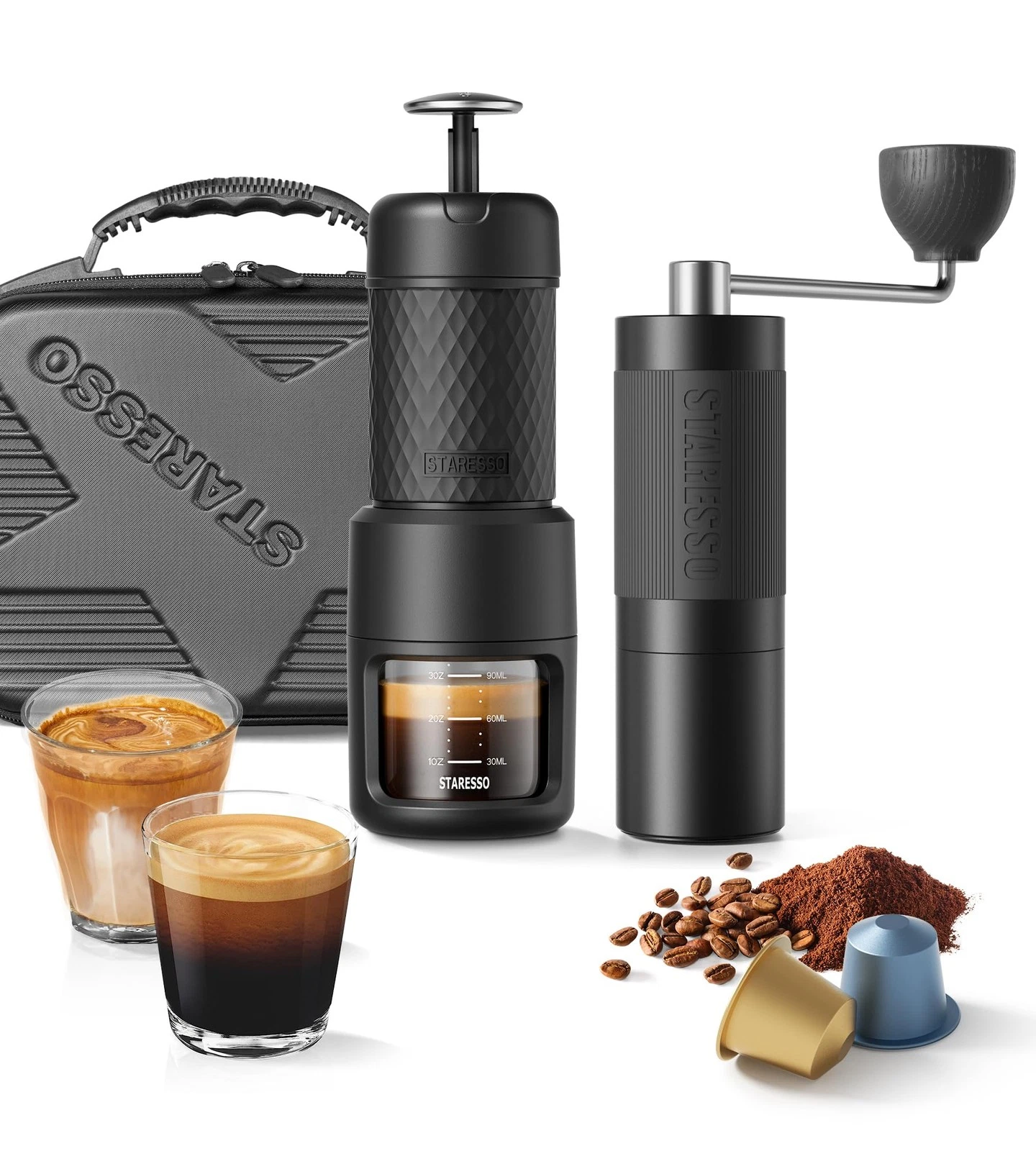 STARESSO 2026 Travel Kit, Portable Espresso Maker & Grinder Set, Dual Use for...