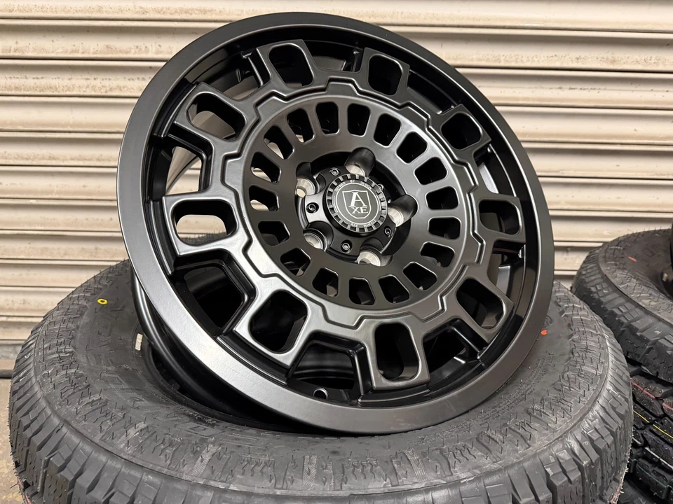 VW Transporter T5 T6 17” Wheels & Tyres Axe EX38 Satin Black Swamper 235/65R17 - Image 4 of 4