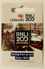 RNLI Royal National Lifeboat Institution metal enamel pin badge 200 years NEW