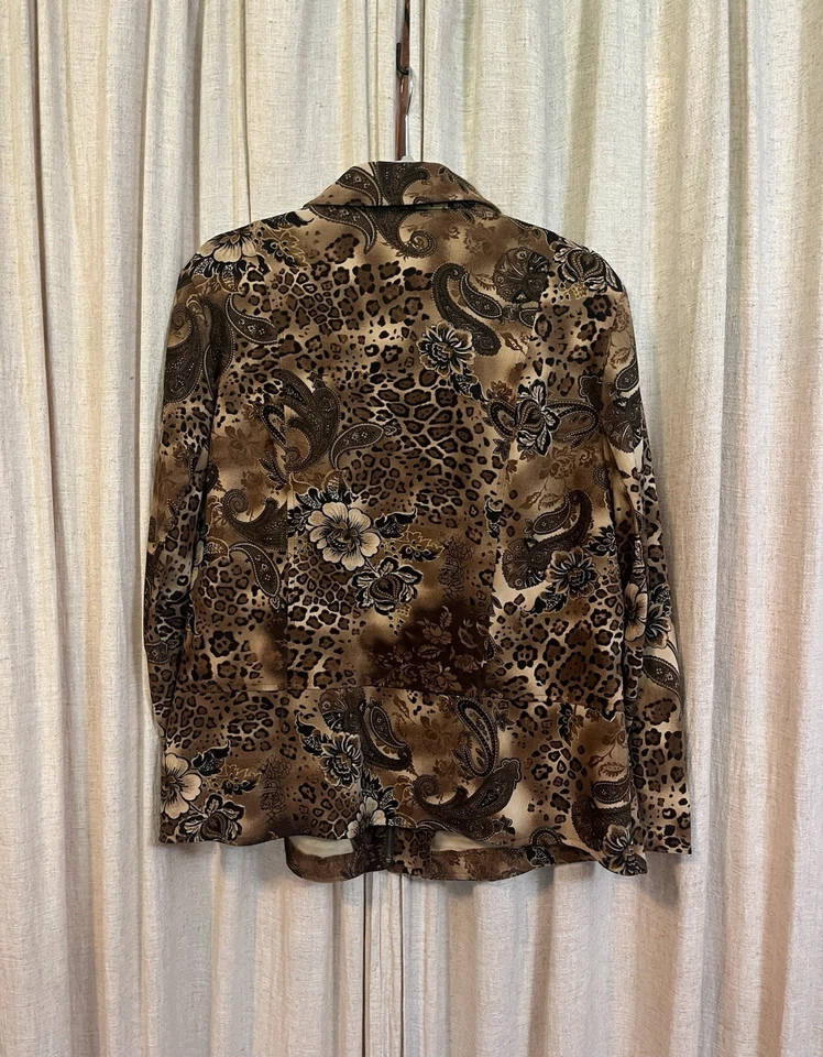 Notations Vintage 90s Y2K Animal Print Fitted Jacket Whimsigoth Plus Size 1X - Image 2 of 4