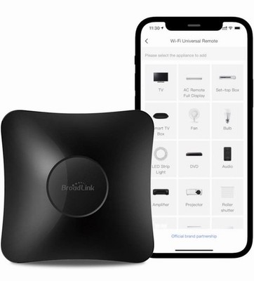 BroadLink RM4 pro IR and RF Universal Remote, All in One Hub Code Learning Wi-Fi
