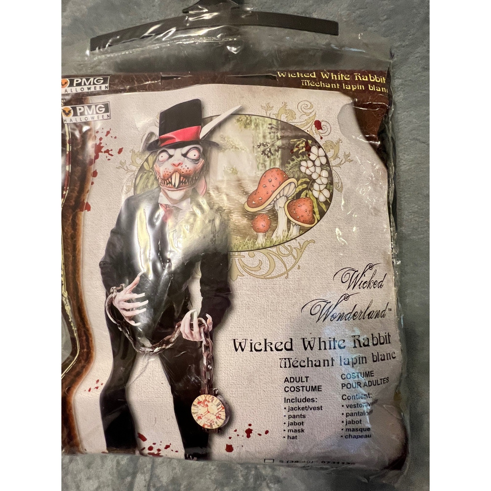 PMG Wicked Wonderland Conejo Blanco Adulto Halloween Disfraz Mediano Conjunto Completo