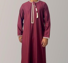 Islamic Men Long Robes Kaftan Dubai Thoub Dishdasha Thobe Muslim Jubba Ramadan