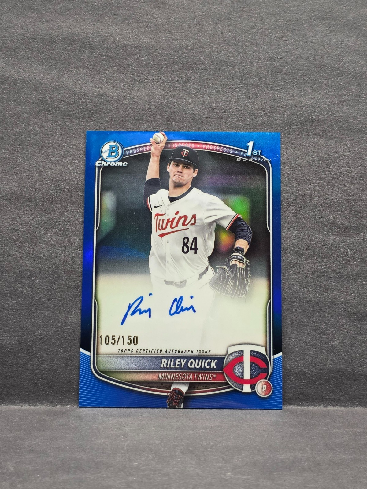 RILEY QUICK - 2025 Bowman Draft - Chrome True Blue Auto /150 #CPA-RQ Twins