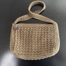The Sak - Brown Crochet Shoulder Bag - Zip Top Purse