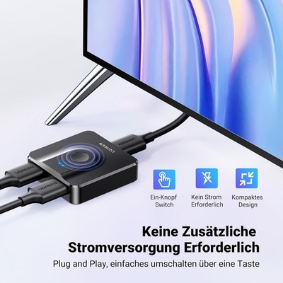 UGREEN HDMI 2.0 Switch 4K@60Hz Bidirektional HDMI Switch Splitter 1 in 2 Out/2