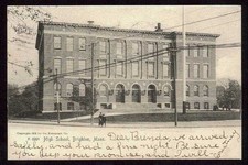 1905 Undivided Back Postcard High School Brighton MA