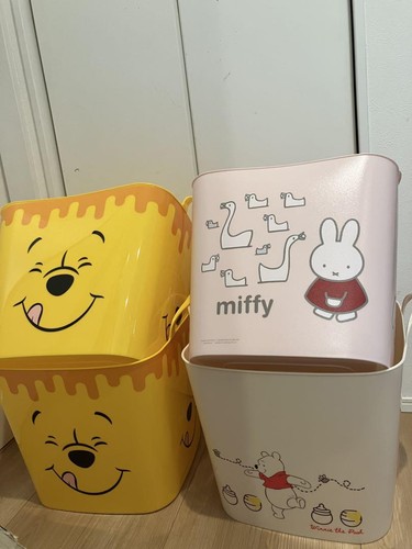 Winnie The Pooh Miffy Basket Toy Holder Plastic Storage Container Cute Design