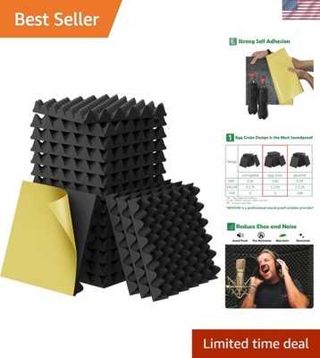 DIY Self-Adhesive Acoustic Foam Panels   Ultimate Sound Absorption in 12 Pack