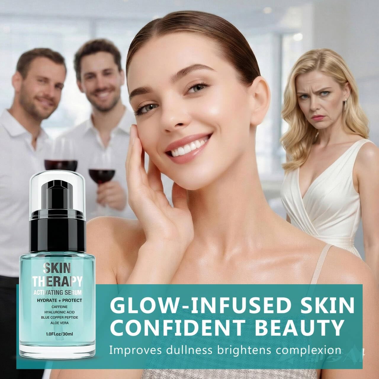 Red Light Therapy Serum Microcurrent Conductive Gel Hyaluronic Acid Face 1oz