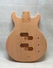 Custom Order Bass Guitar Body, DC Bass, Unfinished, Alder, Fits P Bass® Neck