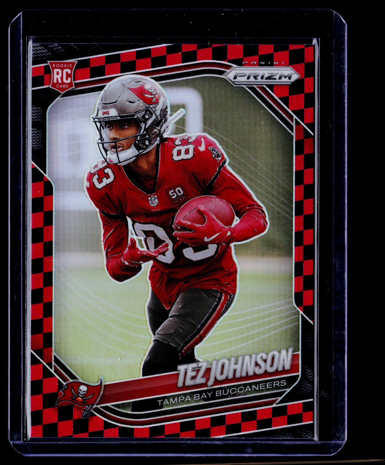 2025 Panini Prizm #381 Tez Johnson Black and Red Checker