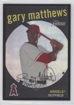 2008 Topps Heritage Chrome Black Border Refractor 19/59 Gary Matthews Jr #C4 v3x