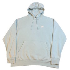 Vintage Nike Hoodie Sweatshirt Mens XL Light Blue Pullover Swoosh Y2K Streetwear