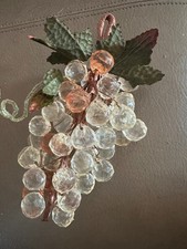Vintage MCM Lucite Acrylic Grape Cluster Amber Faceted 6