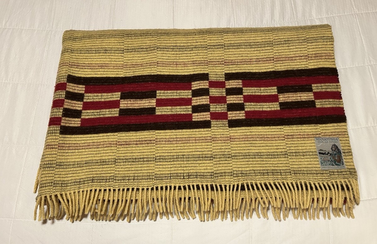 RARE Early Manatunga Travel Rug Blanket by Roslyn New Zealand