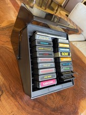 Vintage Atari 2600 Zakryty wkład do gier Organizer Etui Uchwyt 18 slotów Instrukcje