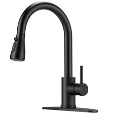 AKLFGN Single Handle Pull Down Kitchen Faucet Matte Black