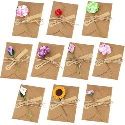 50PCS Brown Gift Card Envelopes with Dried Flowers- 4.2'' x 2.9'' Mini Envelops...