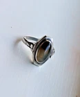 Art Deco Czechoslovakian Silver Ring Agate - 4gr - HALLMARKED - Q
