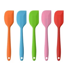 Small Silicone Spatulas 8.5 Inch Heat Resistant Non-Stick Scrapers 5 Pack