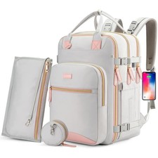 Diaper Bag Backpack, Multi function Baby Bag with Portable Changing Pad, Paci