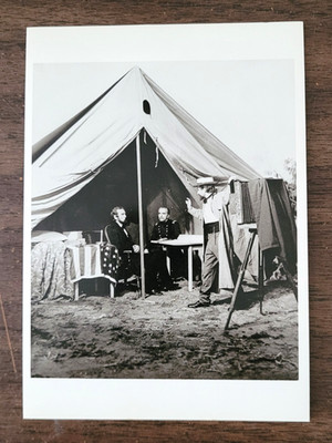 MATTHEW BRADY PHOTO - LINCOLN & McCLELLAN ANTIETAM - 4x6 POSTCARD - NEW / UNUSED