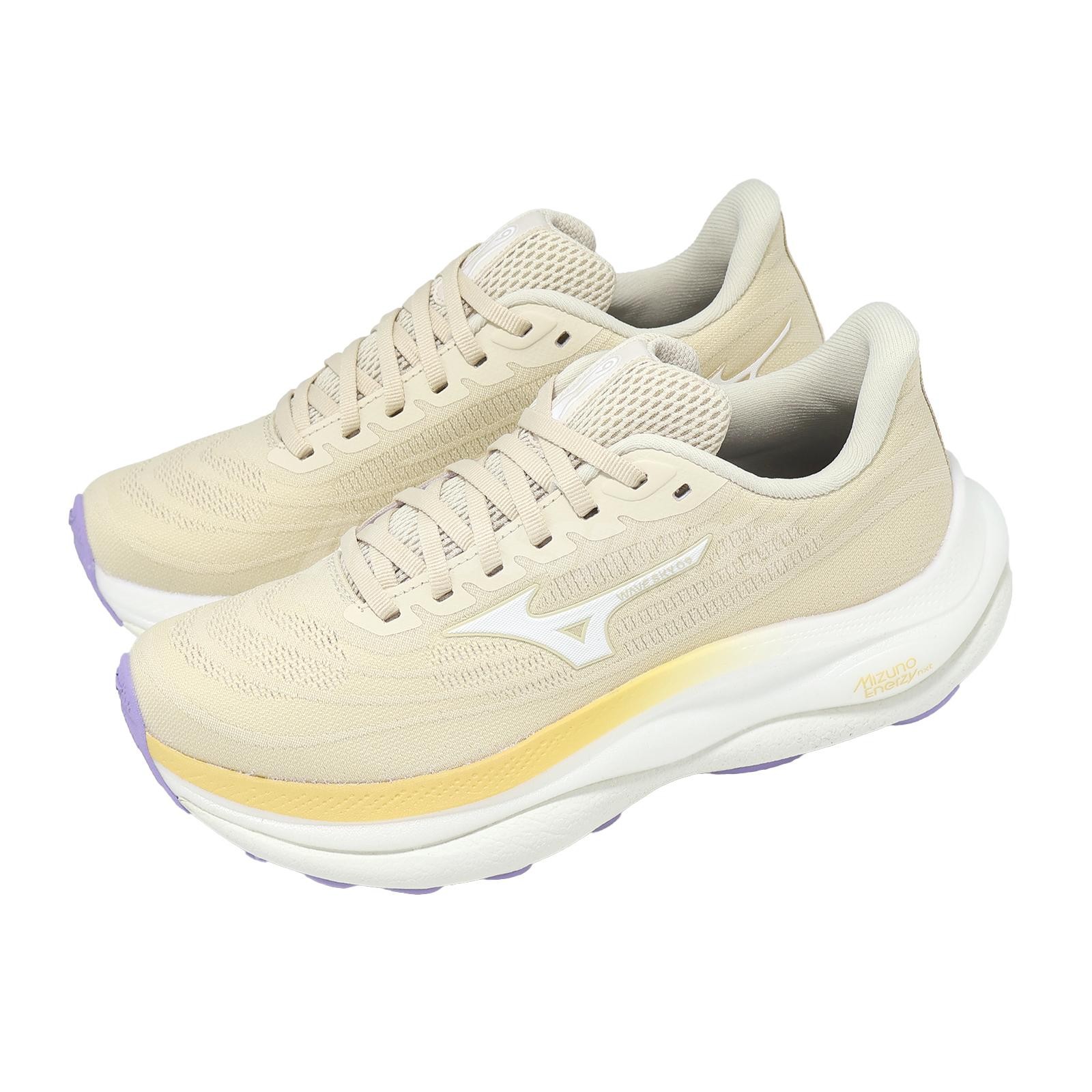Mizuno Wave Sky 9 Beige White Women Road Running Jogging Shoes J1GD2502-76 28090₽