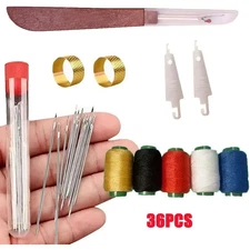Big Eye Steel Needles Set, Stainless Steel Sewing Needle Kit US