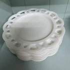 Vintage Fenton Milk Glass Scalloped 8” Lunch Dessert Plate, 126