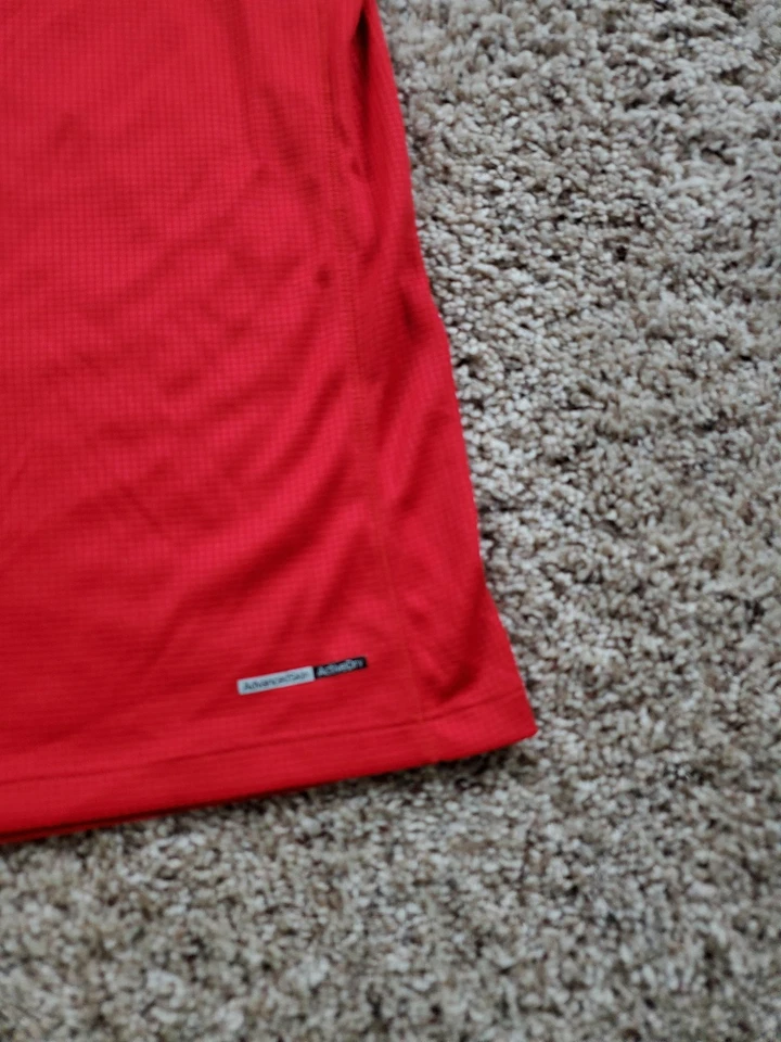 Camisa Salomon Para Hombre Grande Roja Azul Atlética Correr AdvancedSkin ActiveDry Foto 3 de 4