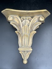 Decorative Regency Style Wall Bracket Shelf-Antique Gold-Resin-25x23.5x10.5 cm