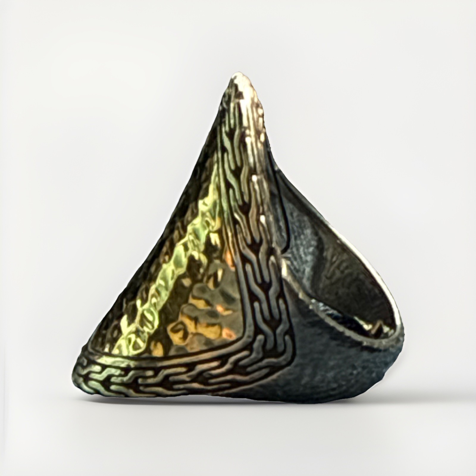 John Hardy Shield Statement Ring Silver Gold 925 … - image 2