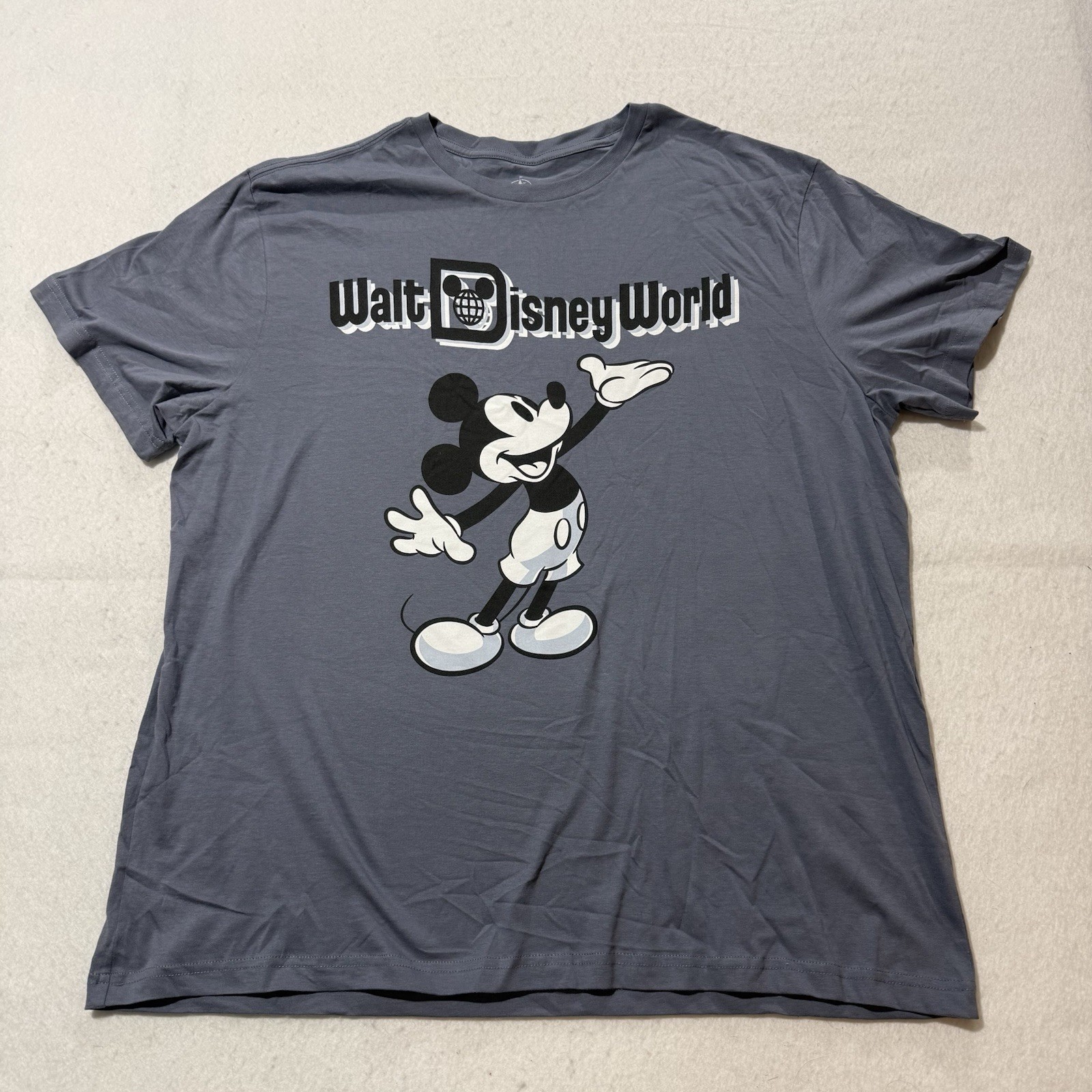 Walt Disney World MICKEY MOUSE Distressed Graphic T-Shirt Gray Men’s Size XL