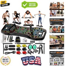 Push Up Board,36 in 1 Home Gym Equipment with Ab Roller Wheel  Resistance Ba...