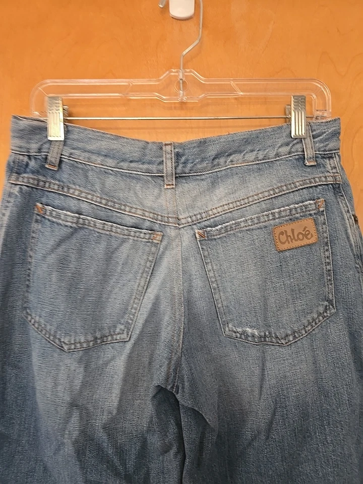 Pantalones Cortos De Colección Chloe Azul Retro Años 70 Denim 30x17 Foto 2 de 4