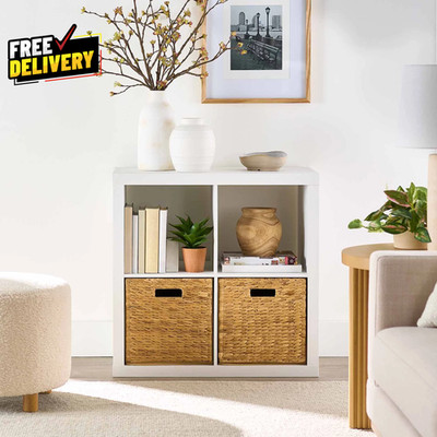 4 Cube Storage Organizer   White Texture