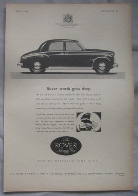 Rover Seventy Five 1953 Original Anzeige Nr.4