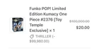 Funko POP! Limited Edition Kumacy One Piece #2376 [Toy Temple Exclusive] PRESALE